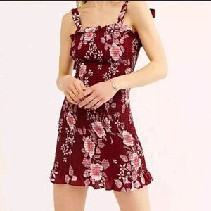 Intimately Free People Bella Smocked Slip Floral Mini Dress